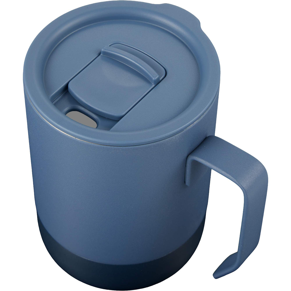 Alexander Vacuum Tumbler with Handle and Slider Lid, 14 oz Laser Engraving - Midnight Blue - Detail 3