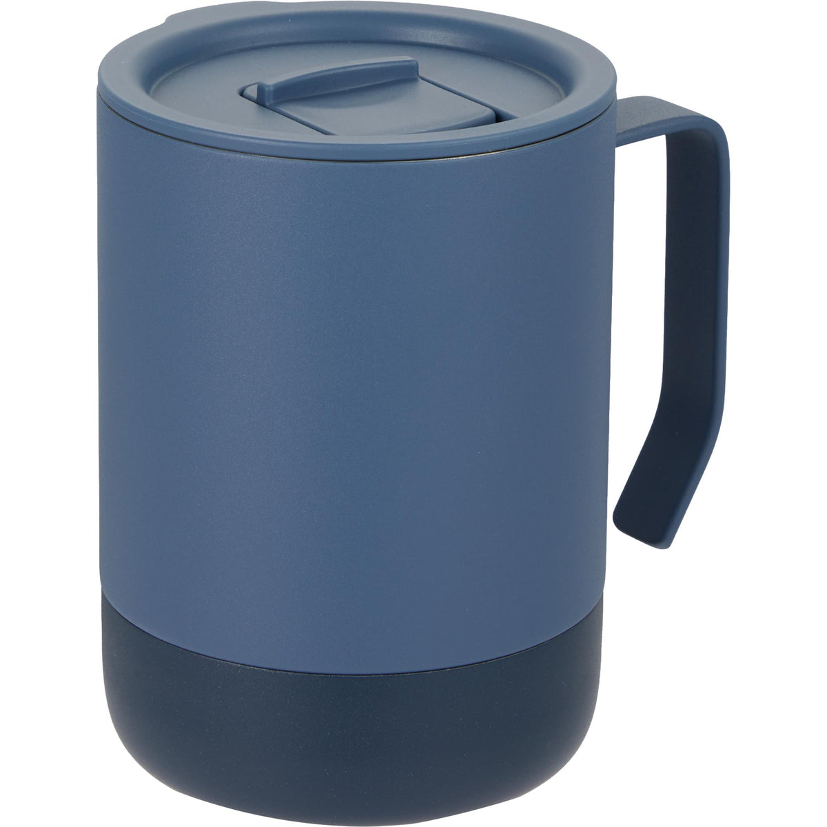 Alexander Vacuum Tumbler with Handle and Slider Lid, 14 oz Laser Engraving - Midnight Blue - Right Angle