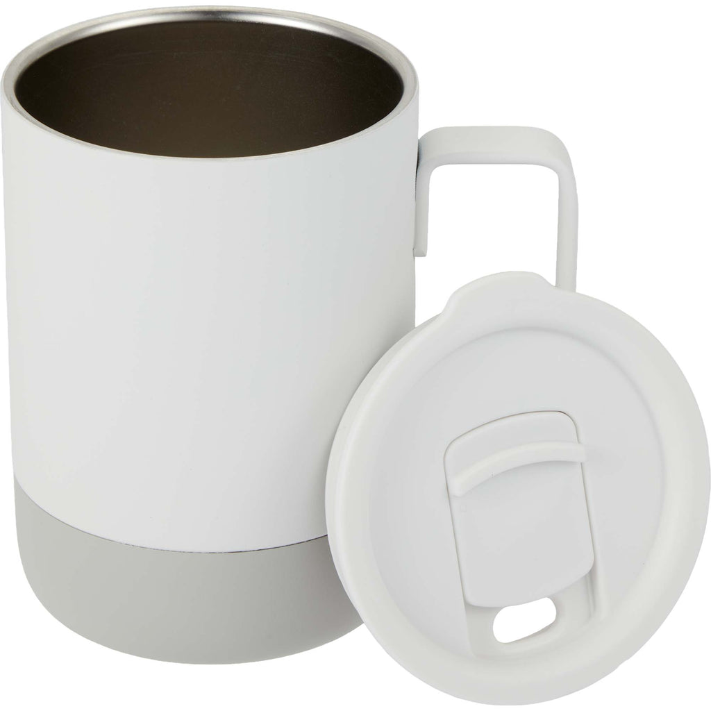 Alexander Vacuum Tumbler with Handle and Slider Lid, 14 oz Laser Engraving - White - Detail 2