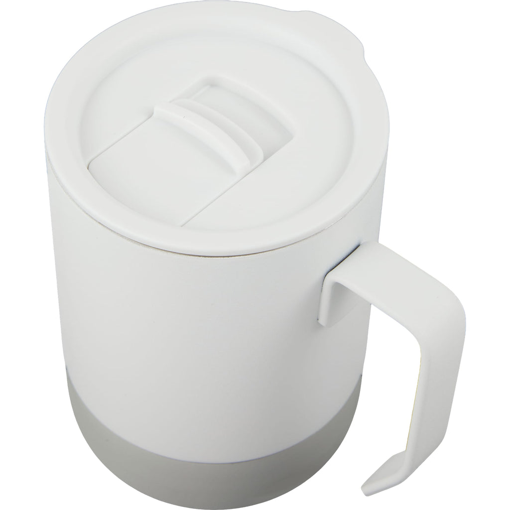 Alexander Vacuum Tumbler with Handle and Slider Lid, 14 oz Laser Engraving - White - Detail 3