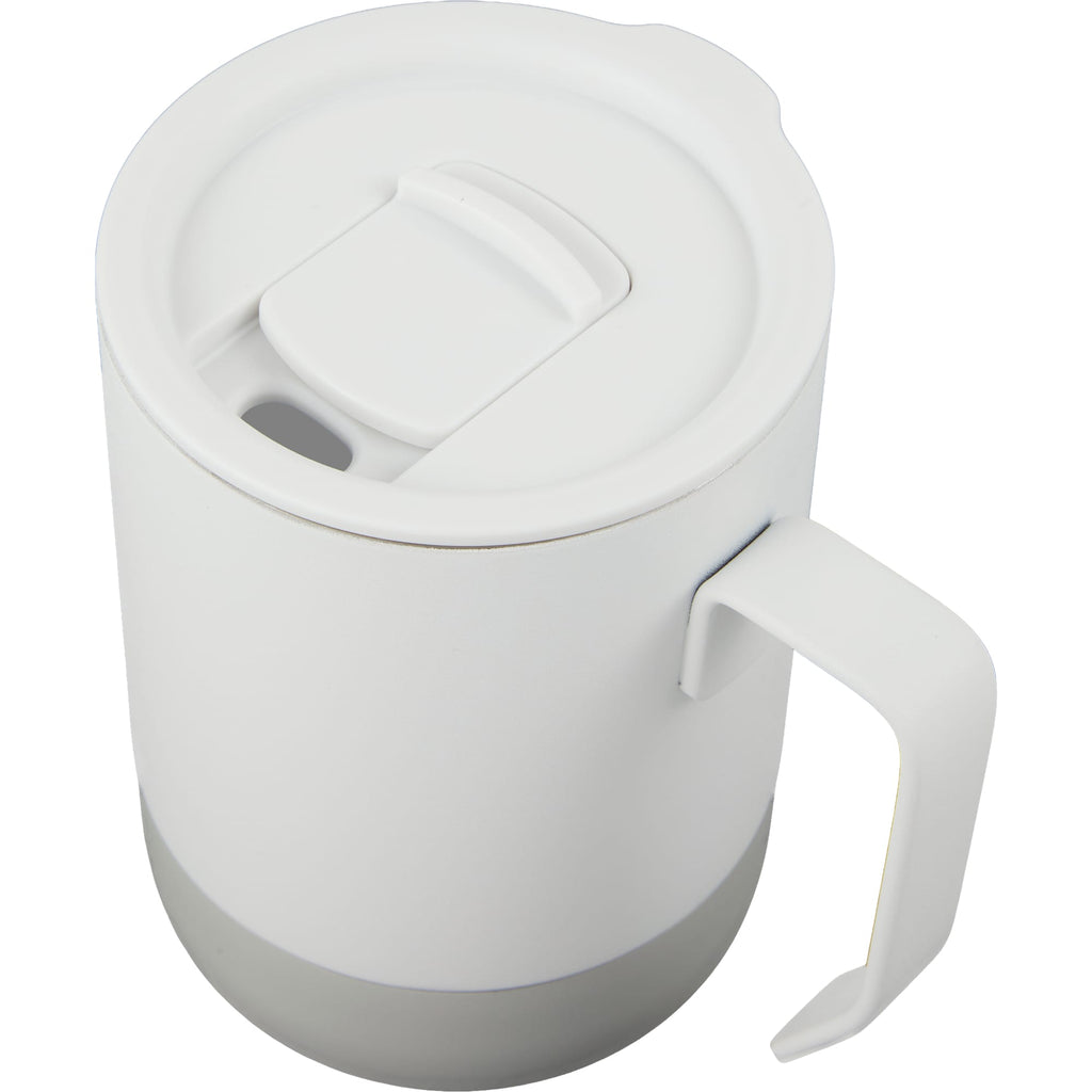 Alexander Vacuum Tumbler with Handle and Slider Lid, 14 oz Laser Engraving - White - Detail 4