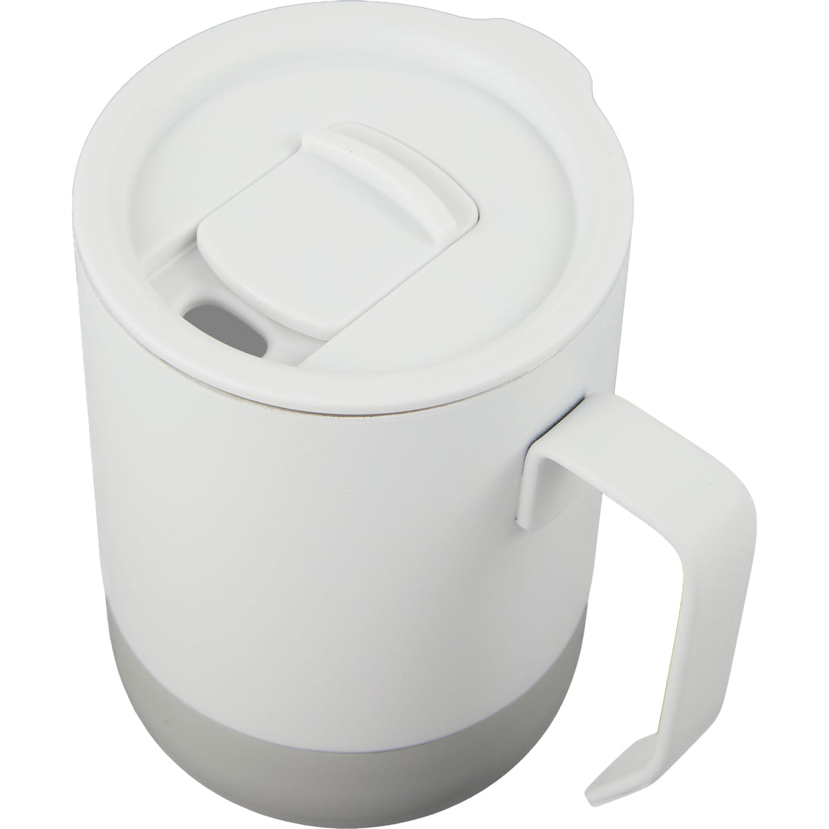 Alexander Vacuum Tumbler with Handle and Slider Lid, 14 oz Laser Engraving - White - Detail 4