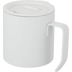 Alexander Vacuum Tumbler with Handle and Slider Lid, 14 oz Laser Engraving - White - Left Angle