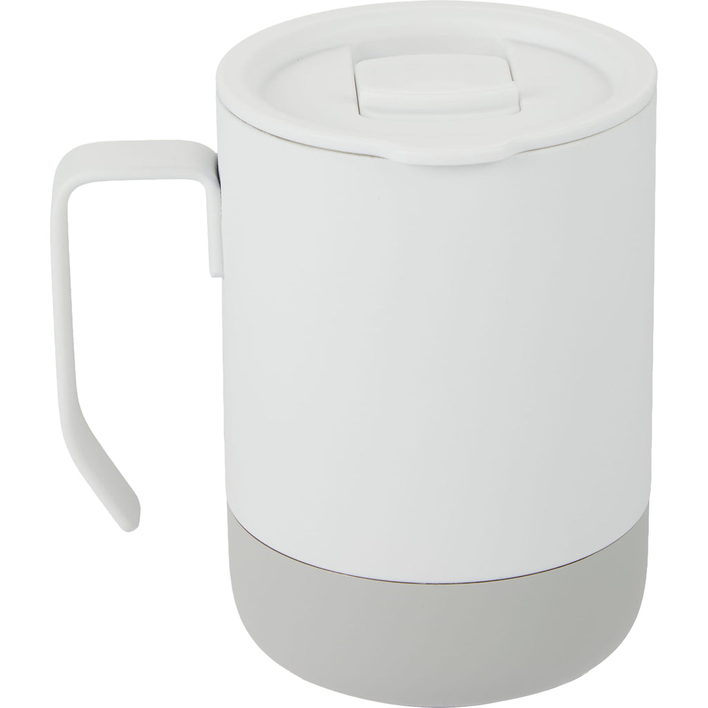 Alexander Vacuum Tumbler with Handle and Slider Lid, 14 oz - White - Back