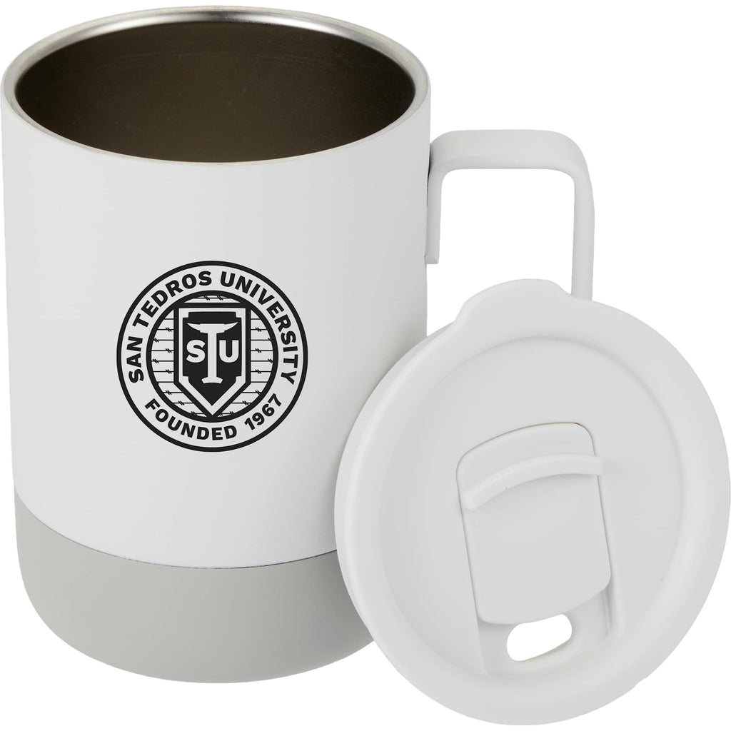 Alexander Vacuum Tumbler with Handle and Slider Lid, 14 oz - White - Detail
