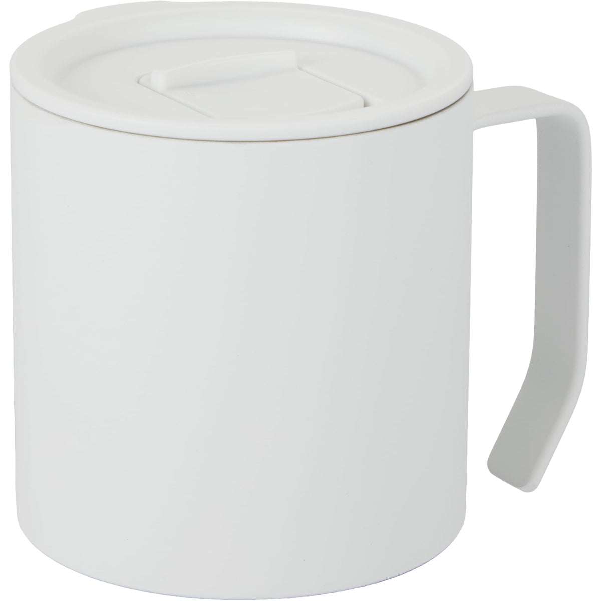 Alexander Vacuum Tumbler with Handle and Slider Lid, 14 oz - White - Right Angle