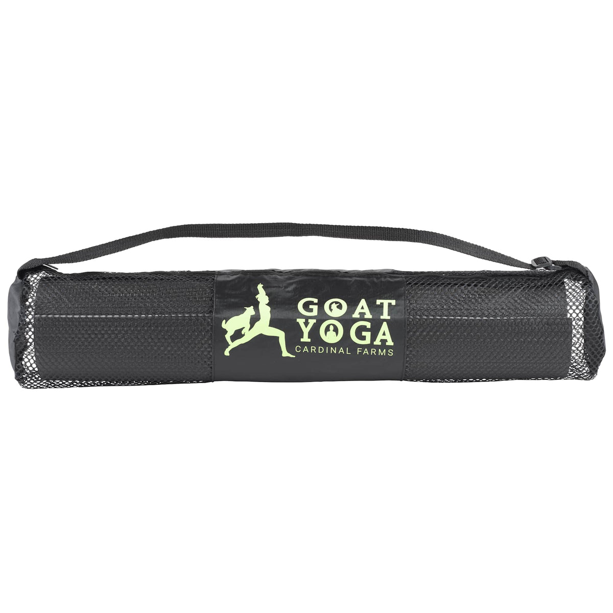 Align Yoga Mat with Carry Bag, 6mm Embroidery - Black - Front