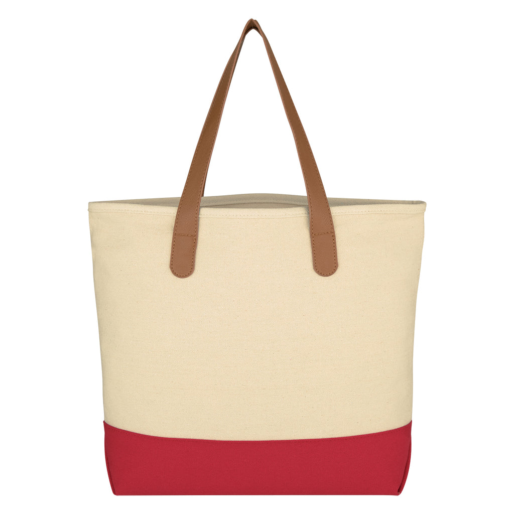 Alison Cotton Tote Bag, 12 oz Embroidery - Red - Back