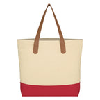 Alison Cotton Tote Bag, 12 oz Embroidery - Red - Back