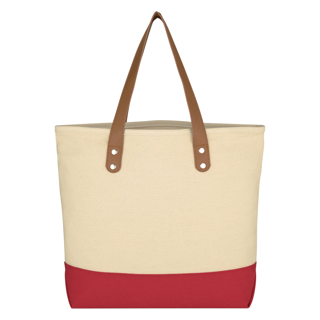 Alison Cotton Tote Bag, 12 oz Embroidery - Red - Straight