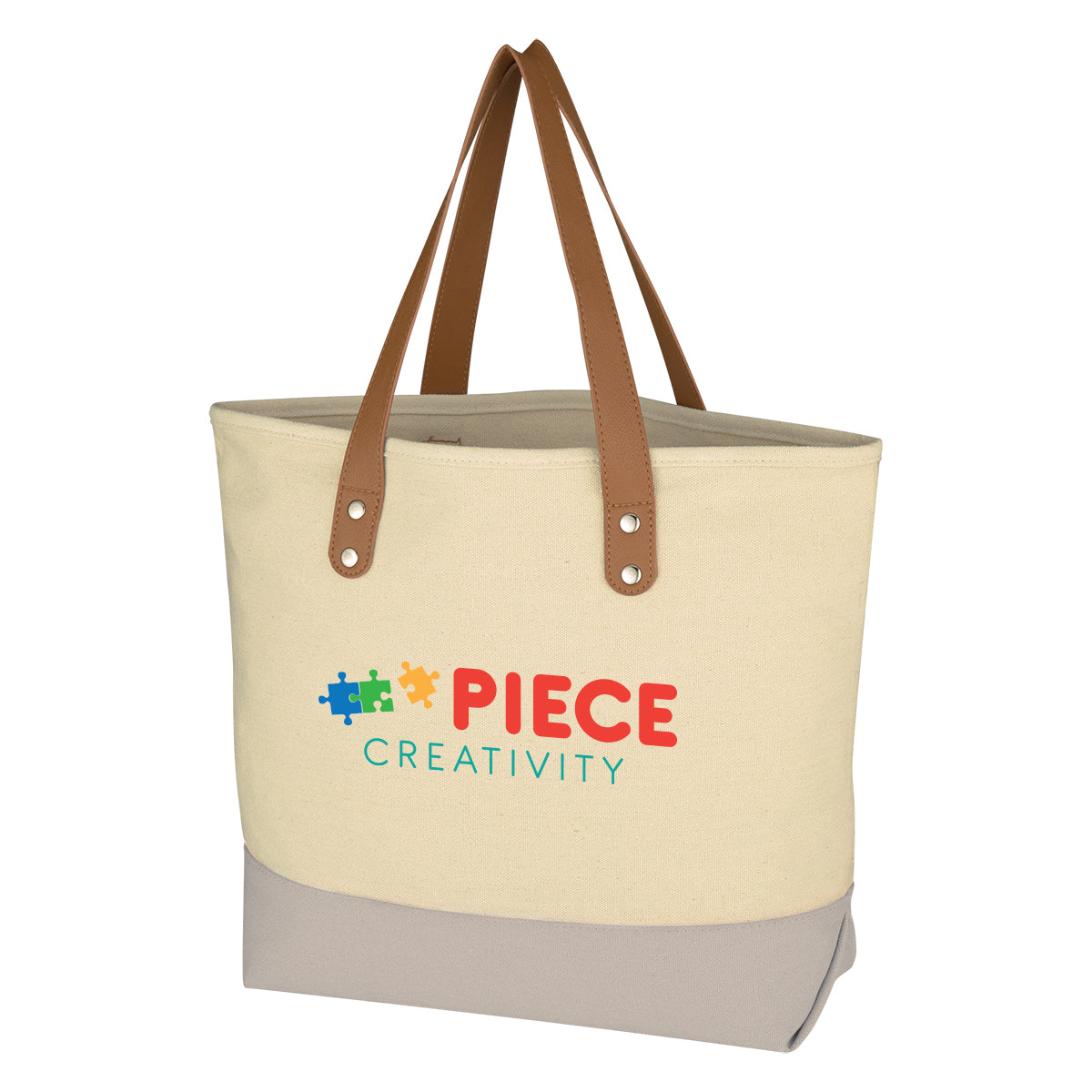 Alison Cotton Tote Bag, 12 oz - Gray - Colorbrite