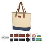 Alison Cotton Tote Bag, 12 oz - Navy - Patch