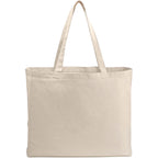 All-Purpose Cotton Canvas Tote, 6 oz Embroidery - Natural - Back