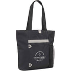 All-Purpose Tote with Bottle Pocket in Recycled PET Full Color - Black - Right Angle