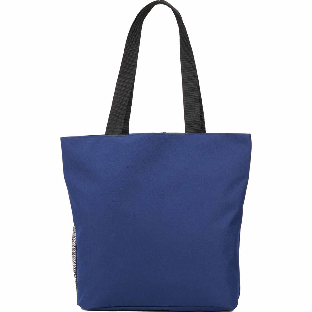 All-Purpose Tote with Bottle Pocket in Recycled PET Full Color - Navy - Back