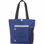 All-Purpose Tote with Bottle Pocket in Recycled PET Full Color - Navy - Front