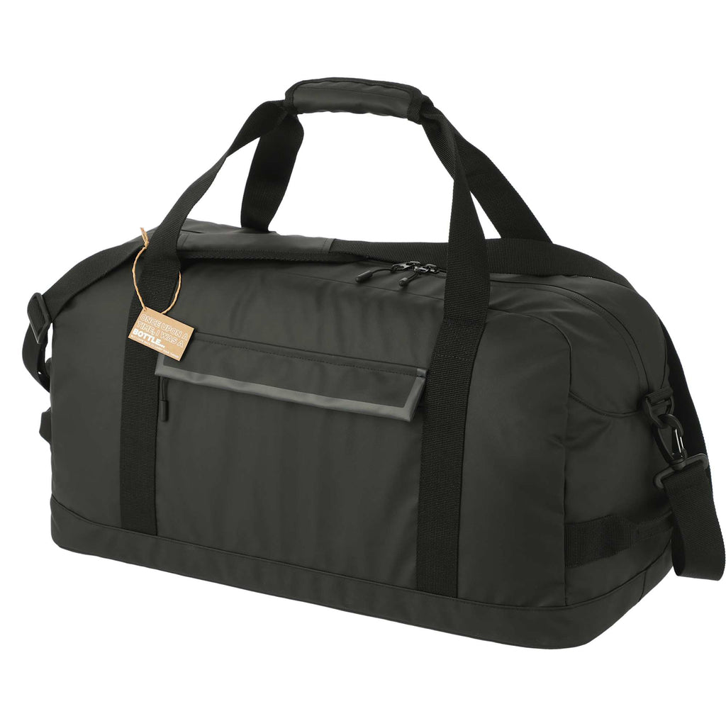 All-Weather Duffel Bag in Recycled Polyester, 22 Inches Transfer - Black - Left Angle 2