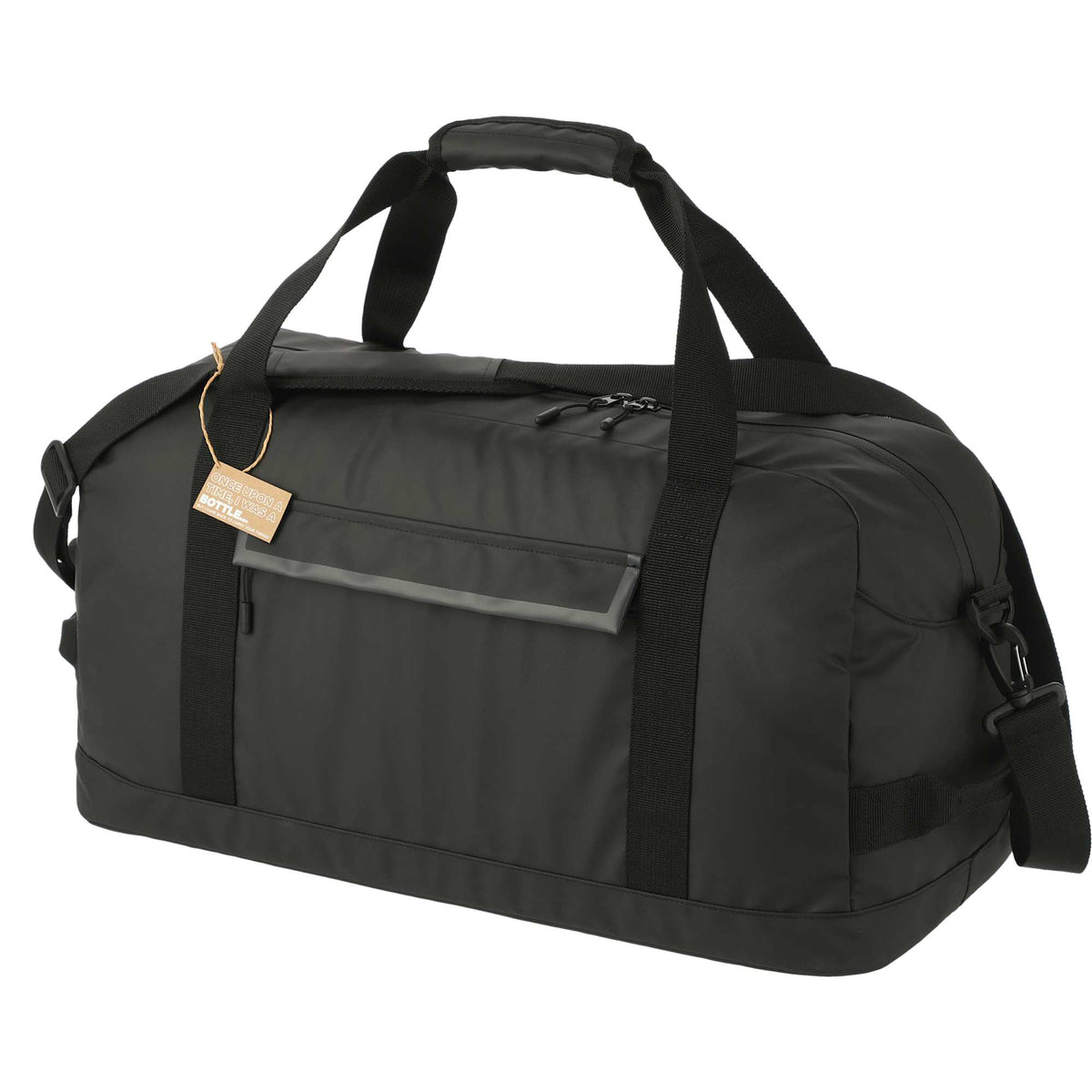 All-Weather Duffel Bag in Recycled Polyester, 22 Inches Transfer - Black - Left Angle 2