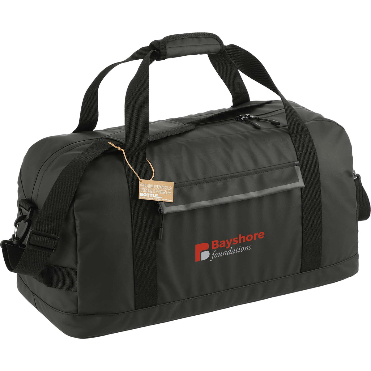 All-Weather Duffel Bag in Recycled Polyester, 22 Inches Transfer - Black - Right Angle