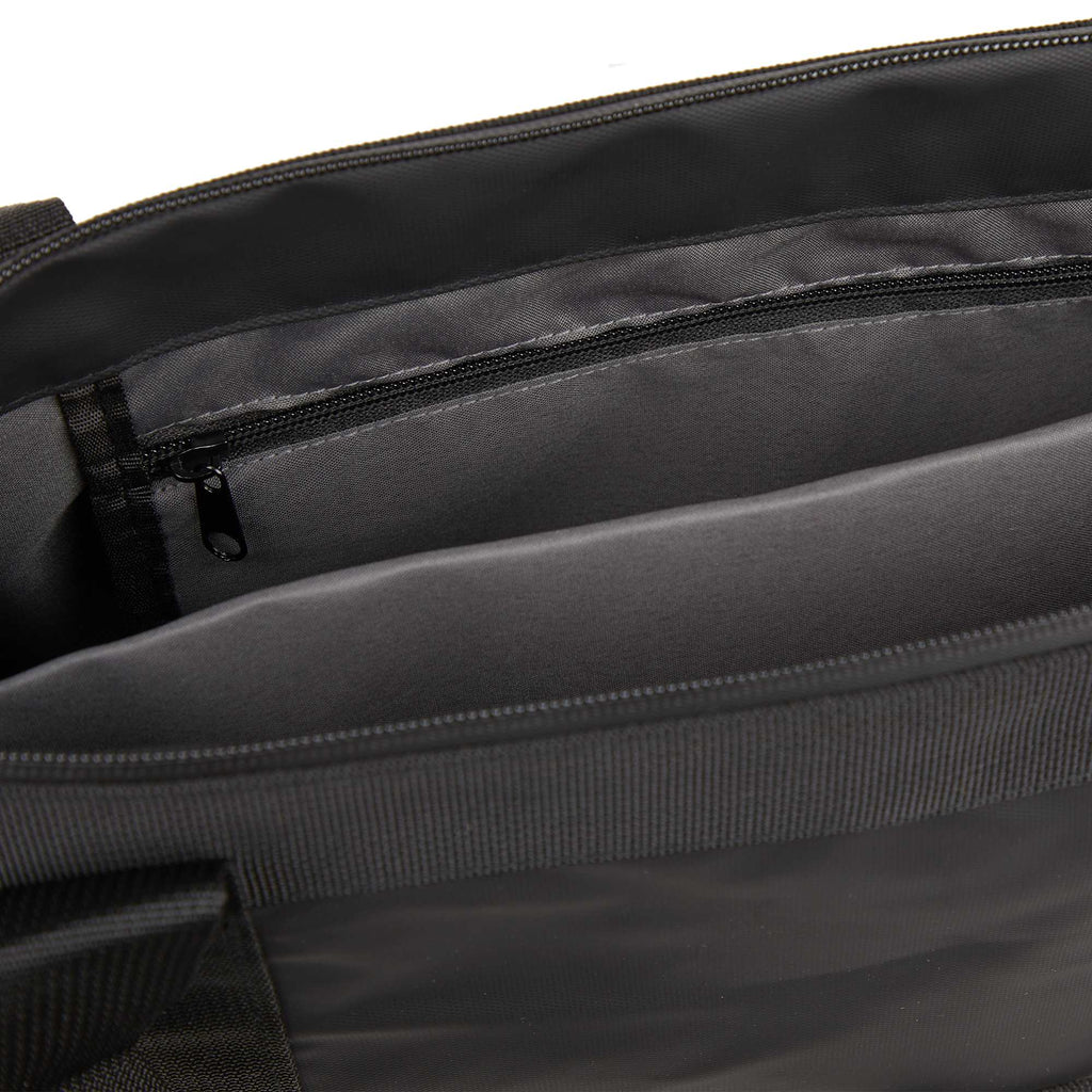 All-Weather Recycled Tote with Laptop Sleeve Embroidery - Black - Detail
