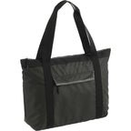 All-Weather Recycled Tote with Laptop Sleeve Embroidery - Black - Right Angle 3
