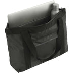 All-Weather Recycled Tote with Laptop Sleeve Transfer - Black - Right Angle 4