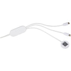 Allcord 5-in-1 Cable with Apple Watch Charger, 14 Inch - White - Back 2