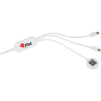 Allcord 5-in-1 Cable with Apple Watch Charger, 14 Inch - White - Back