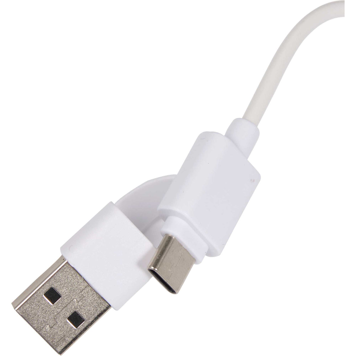 Allcord 5-in-1 Cable with Apple Watch Charger, 14 Inch - White - Detail Dual Usb 3