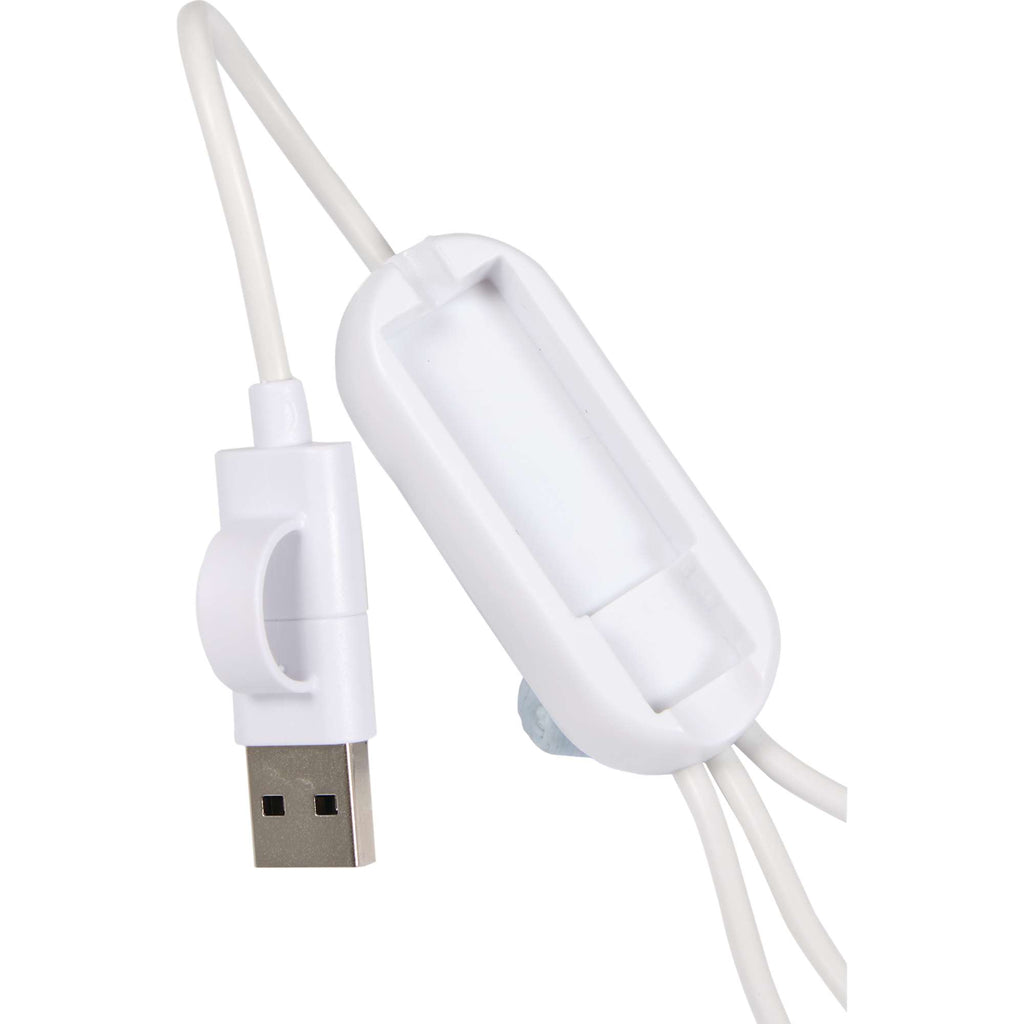 Allcord 5-in-1 Cable with Apple Watch Charger, 14 Inch - White - Detail Dual Usb 4