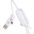 Allcord 5-in-1 Cable with Apple Watch Charger, 14 Inch - White - Detail Dual Usb 5