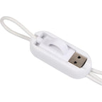 Allcord 5-in-1 Cable with Apple Watch Charger, 14 Inch - White - Detail Dual Usb 6
