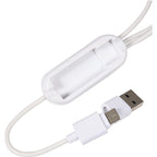 Allcord 5-in-1 Cable with Apple Watch Charger, 14 Inch - White - Detail Dual Usb