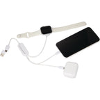 Allcord 5-in-1 Cable with Apple Watch Charger, 14 Inch - White - Front Dual Usb 2