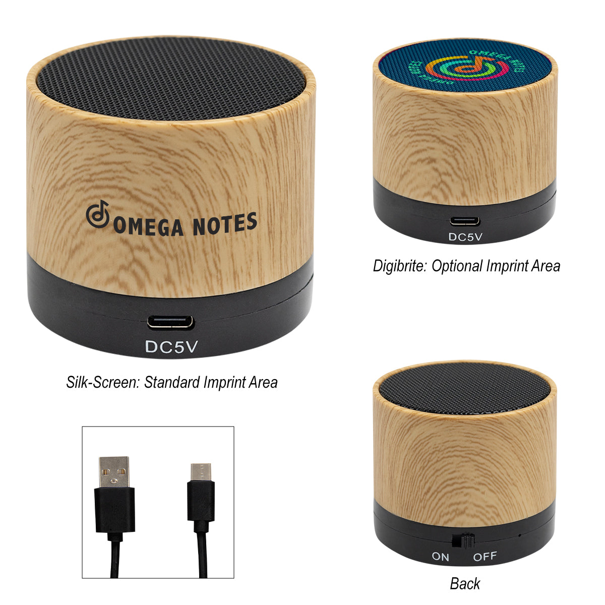 Allegro Wireless Speaker with Wood Grain Finish