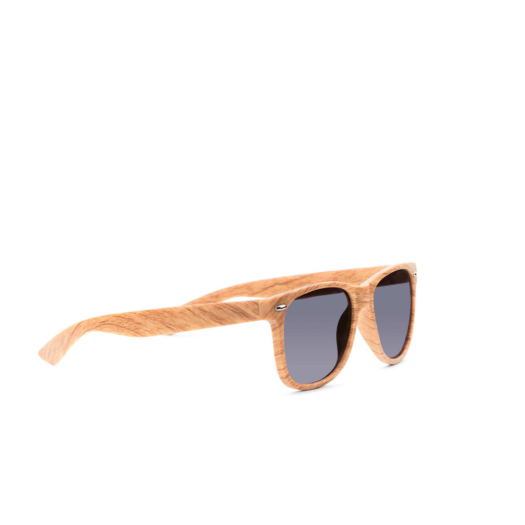Allen Folding Sunglasses with Wood Look Frame - Natural - Photo