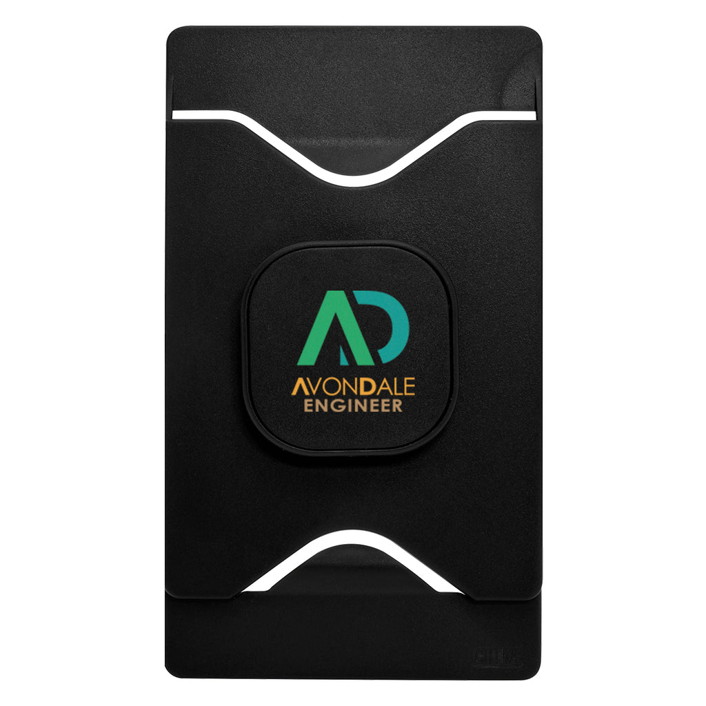 Alliance Phone Stand and Card Wallet - Black - Full Color