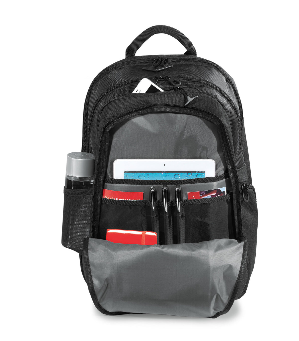 Alloy Laptop Backpack with Tablet Pocket Transfer - Black - View 2
