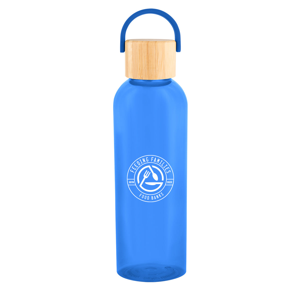 Ally Bottle with Bamboo Lid and Carry Handle, 20 oz - Blue - Silk Screen