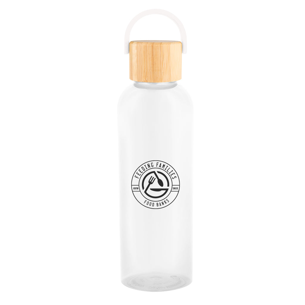 Ally Bottle with Bamboo Lid and Carry Handle, 20 oz - Clear - Silk Screen