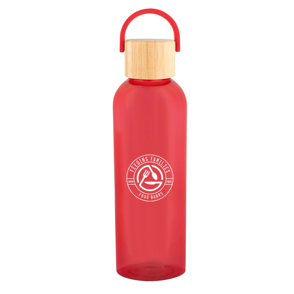 Ally Bottle with Bamboo Lid and Carry Handle, 20 oz - Red - Silk Screen