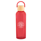 Ally Bottle with Bamboo Lid and Carry Handle, 20 oz - Red - Silk Screen
