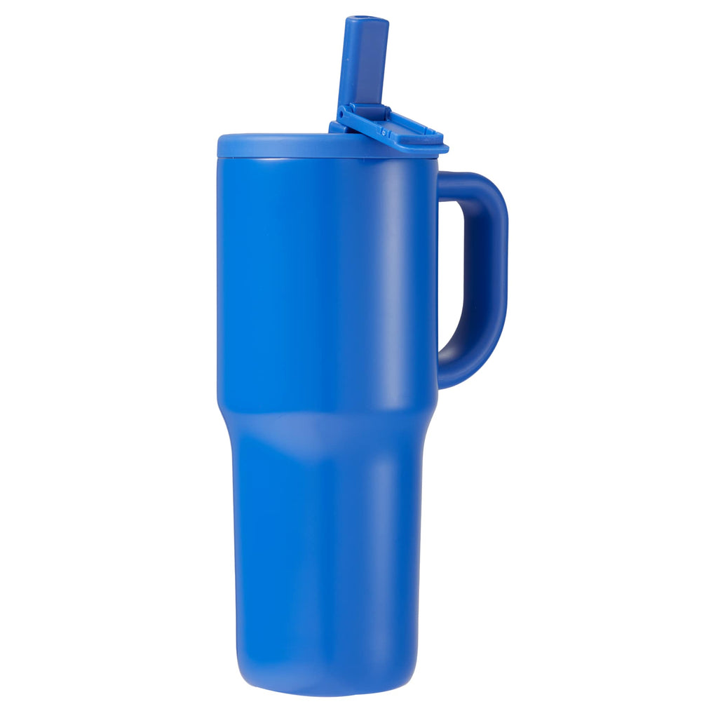 Alpine Insulated Travel Mug with Flip Straw, 30 oz - Bay Blue - Right Angle