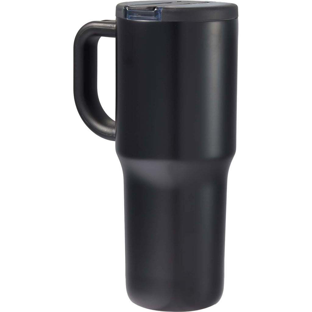 Alpine Insulated Travel Mug with Flip Straw, 30 oz - Black - Back 2