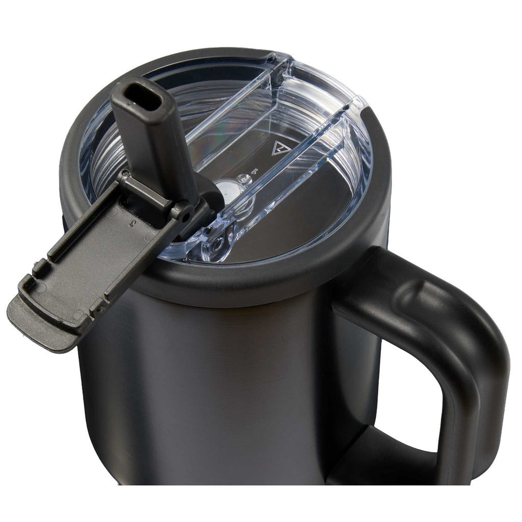 Alpine Insulated Travel Mug with Flip Straw, 30 oz - Black - Detail