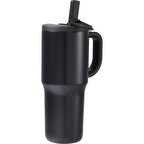 Alpine Insulated Travel Mug with Flip Straw, 30 oz - Black - Right Angle