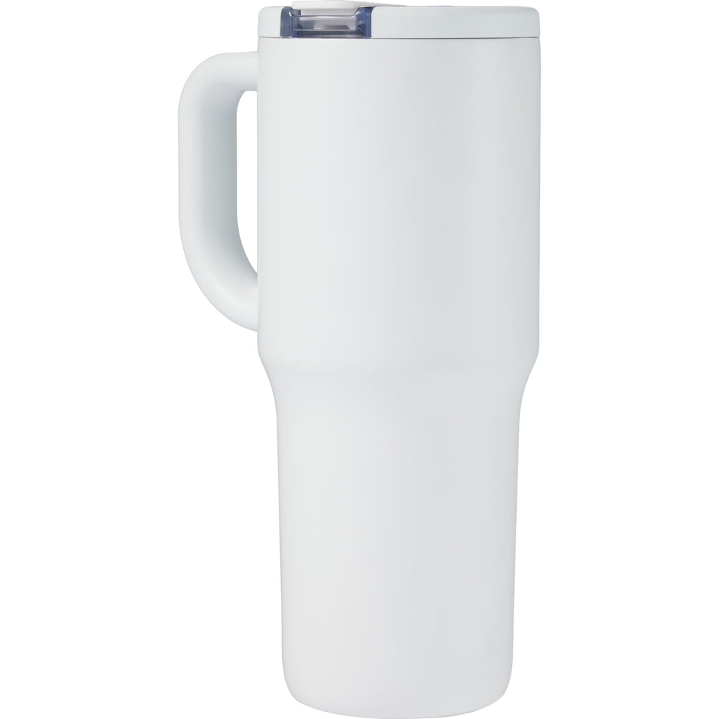 Alpine Insulated Travel Mug with Flip Straw, 30 oz - White - Back 2