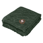 Alpine Sherpa Blanket in Recycled PET - Forest Green - Embroidery