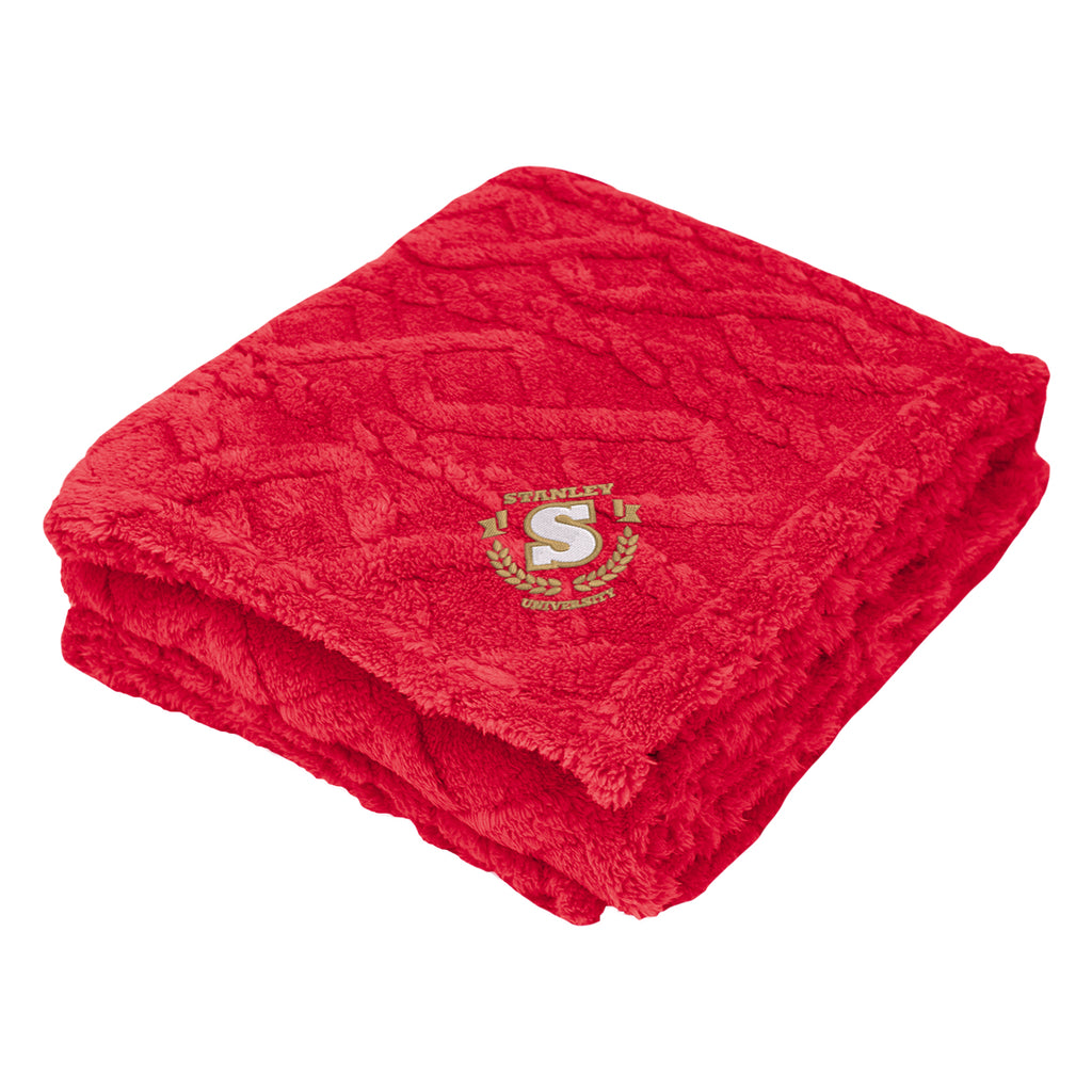 Alpine Sherpa Blanket in Recycled PET - Red - Embroidery