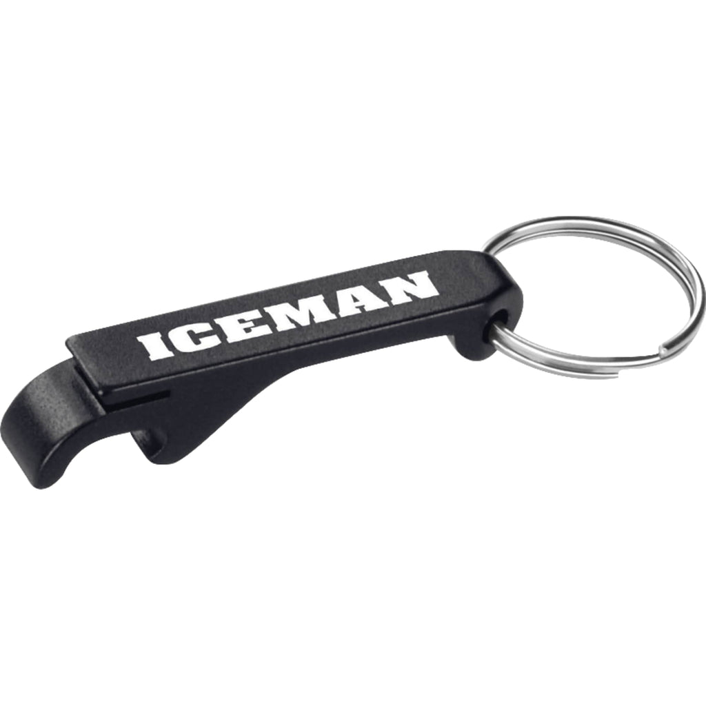 Aluminum Bottle and Can Opener Keychain Laser Engraving - Black - Front